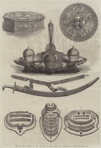 Geschenke der Prinzen von Punjab an den Prinzen und die Prinzessin von Wales (Stich) von English School