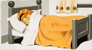 Mädchen schläft im Bett