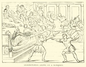 Gladiatorenspiele bei einem Bankett