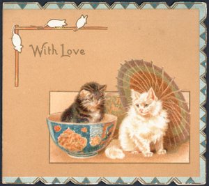 Grußkarte mit zwei Katzen