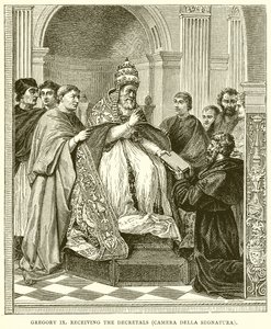 Gregor IX. empfängt die Dekretalen (Camera Della Segnatura) von English School