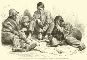Gruppe von Indios Mansos oder domestizierten peruanischen Indianern aus Cuzco von English School