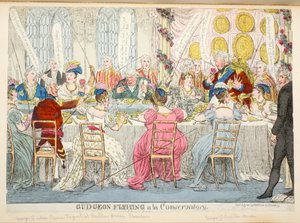 Gudgeon-Fischen à la Konservatorium, veröffentlicht 1811 von English School