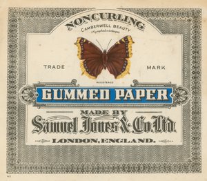 Gummiertes Papier, hergestellt von Samuel Jones & Co Ltd, London