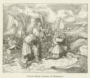 Gustav Adolf landet in Pommern von English School