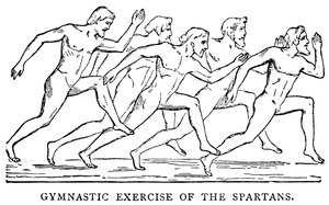 Gymnastische Übung der Spartaner, Illustration aus Die illustrierte Geschichte der Welt, ca. 1880