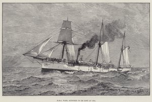 HMS Wasp, vermutlich auf See verloren (Gravur) von English School