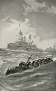 H.M.S. Mars, Terrible und Dragon kreuzen im Ärmelkanal von English School