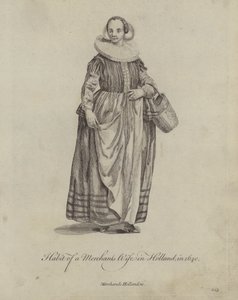 Kleidung einer Kaufmannsfrau in Holland, 1640 von English School