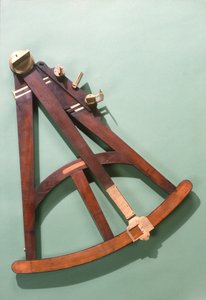 Hadleys Quadrant mit transversaler Buchsbaum-Skala, ca. 1750