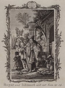Hagar und Ismael verstoßen (Gravur) von English School