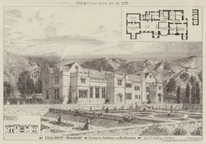 Halsway, Somersetshire, Entwurf für Ergänzungen und Restaurierung
