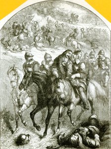 Hampden verwundet bei Chalgrove Field (Stich) von English School
