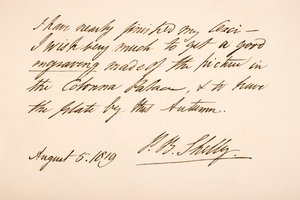 Handschrift und Unterschrift von Percy Bysshe Shelley, 1819
