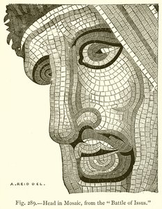 Kopf in Mosaik, aus der Schlacht bei Issus