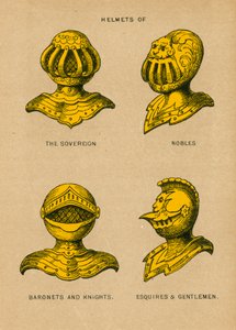 Helme der Souveräne, Adligen, Barone und Ritter, Edelleute und Herren von English School