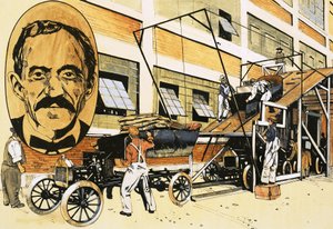 Henry Ford und seine erste Produktionslinie von 1908