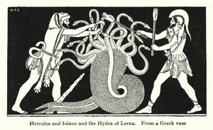 Herkules und Iolaus und die Hydra von Lerna von English School