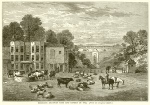 Highgate Archway Gate und Taverne im Jahr 1825
