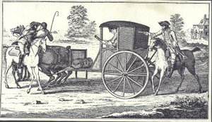 Straßenräuber James MacLaine und William Plunkett berauben den Earl of Eglinton auf Hounslow Heath, 26. Juni 1750 (Stich) von English School