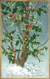 Stechpalmenbaum, Weihnachtskarte von English School