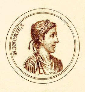 Honorius, Illustration aus Das universelle historische Wörterbuch von George Crabb, veröffentlicht 1825 von English School
