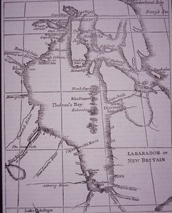 Hudson Bay Company, Karte der Hudson Bay veröffentlicht 1744 von English School