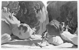 Banditenjagd in Italien, aus Drei Monate in den Bergen östlich von Rom im Jahr 1819 von Maria Graham (1785-1842) 1820 von English School