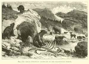 Ideale europäische Landschaft in der Pleistozän-Periode
