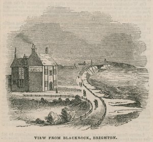 Illustration, die den Erdrutsch in Brighton darstellt