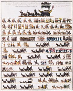 Illustration des öffentlichen Trauerzugs von Admiral Lord Nelson, von der Admiralität zur St. Pauls Kathedrale, 9. Januar 1806, veröffentlicht am 7. März 1806 von English School