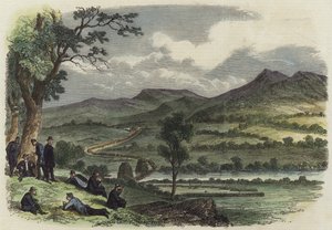 Illustrationen des Krieges in Amerika von English School