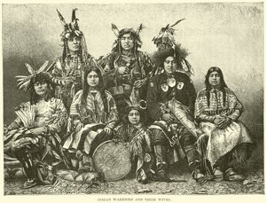Indianische Krieger und ihre Frauen von English School