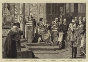 Einsetzung von Prinz Leopold als Herzog von Albany im House of Lords