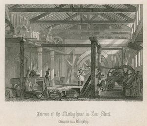 Innenansicht von John Bunyans Versammlungshaus in der Zoar Street, Gravel Lane, Southwark