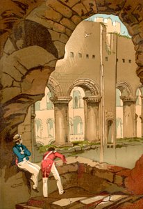 Innenraum von Rochester Castle, Rochester, Kent, Südostengland, aus Old England: A Pictorial Museum, veröffentlicht 1847