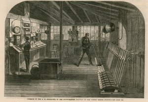 Innenansicht des A, B, Stellwerks der South-Eastern Railway am London Bridge Bahnhof