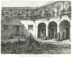 Innenhof eines Bologneser Hauses (Gravur) von English School