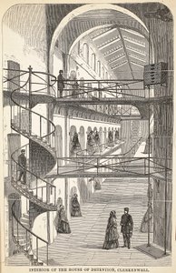 Innenansicht des House of Detention, Clerkenwell, Illustration aus The Criminal Prisons of London and Scenes from Prison Life von Henry Mayhew und John Binny, veröffentlicht 1862 von English School