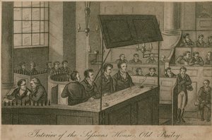 Innenansicht des Sitzungshauses, Old Bailey