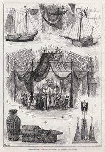 Internationale Fischereiausstellung, Der niederländische Hof (Gravur) von English School