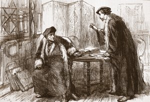 Interview zwischen Erasmus und Calvin, Illustration aus Die Geschichte des Protestantismus von James Aitken Wylie, veröffentlicht 1878