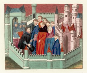 Interview zwischen dem Herzog von Lancaster und König Richard II. von English School