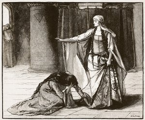 Interview zwischen der Kaiserin Matilda und Königin Maud, Illustration aus Cassells Illustrierter Geschichte Englands