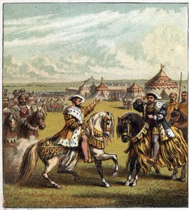 Interview mit den Königen von Frankreich und England, Franz I. (1494-1547) und Heinrich VIII. (1491-1547), im Lager des Goldenen Tuchs am 7. Juni