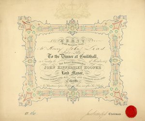 Einladung zu einem Bankett in der Guildhall, London, am 9. November 1847 von English School