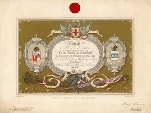 Einladung zu einem Bankett in der Guildhall, London, am 9. November 1853