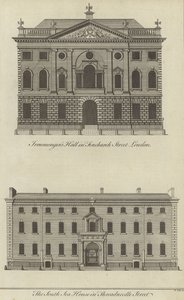 Ironmongers Hall, Fenchurch Street und das South Sea House, Threadneedle Street, London von English School