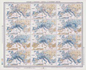 Isobaren und Isohyeten, Zentral- und Südeuropa von English School
