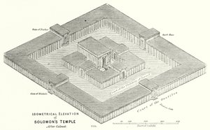 Isometrische Erhebung des Tempels Salomos, nach Calmet (Gravur)